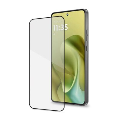 FULLGLASS – Vetro 9H con bordo colorato nero compatibile con Motorola G86/ G86 Power