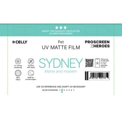 PROFILMPRO MATTE UV – Pellicola trasparente UV da 5 pezzi con finitura opaca compatibile con il plotter ProScreenPro – SIDNEY (PROSCREEN ZHEROES)