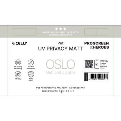 PROFILMPRO MATTE UV – Pellicola trasparente UV da 5 pezzi con finitura opaca con effetto Privacy compatibile con il plotter ProScreenPro – OSLO (PROSCREEN ZHEROES)