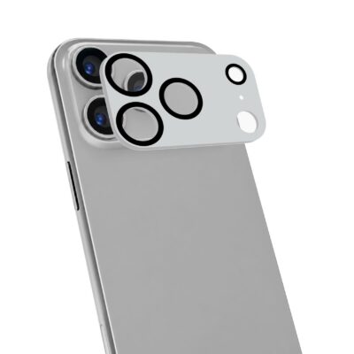 CAMERAPRO1201 – Vetro 9H doppio trattamento per la protezione della fotocamera, match in color, colore Silver, compatibile con iPhone 18 Pro Max/iPhone 17 Pro Max [IPHONE 18 CASES]