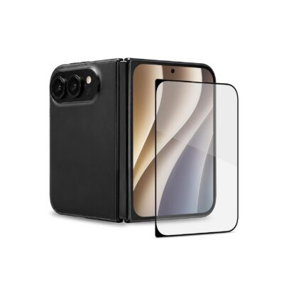 FULLGLASS – Vetro 9H con bordo colorato nero compatibile con Apple iPhone Duo [IPHONE 18 CASES]