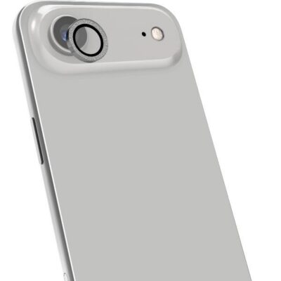 COLGLICAM – Vetro 9H per fotocamera posteriore, design glitterato, cornice in metallo compatibile con iPhone Air (OFFSET COLLECTION)