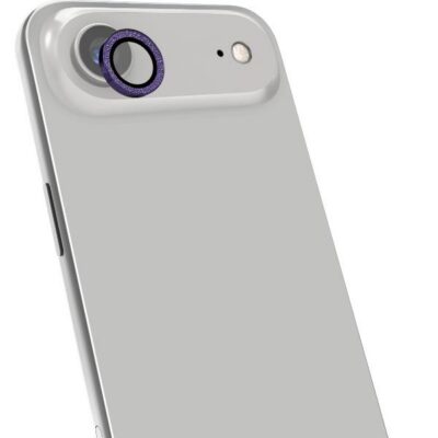 COLGLICAM – Vetro 9H per fotocamera posteriore, design glitterato, cornice in metallo compatibile con iPhone Air (OFFSET COLLECTION)