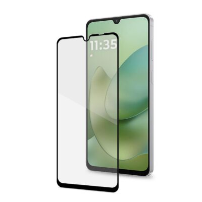 FULLGLASS – Vetro 9H con bordo colorato nero compatibile con MOTO G06/ MOTO G06 Power