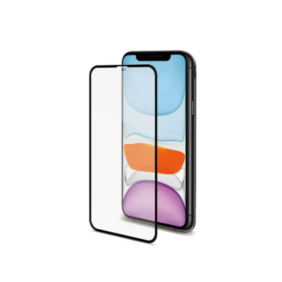 FULLGLASS – Vetro 9H con bordo colorato nero compatibile con Apple iPhone 11