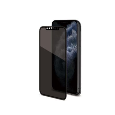 PRIVACY 3D GLASS – Vetro 9H con bordo colorato nero per schermo curvo con effetto Privacy compatibile con Apple iPhone 11 Pro