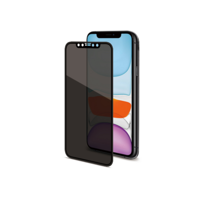 PRIVACY 3D GLASS – Vetro 9H con bordo colorato nero per schermo curvo con effetto Privacy compatibile con Apple iPhone 11