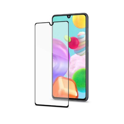 FULLGLASS – Vetro 9H con bordo colorato nero compatibile con Samsung Galaxy A41