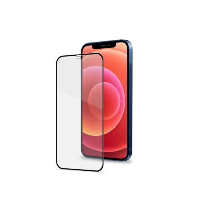 FULLGLASS – Vetro 9H con bordo colorato nero compatibile con Apple iPhone 12 Mini