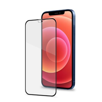 FULLGLASS – Vetro 9H con bordo colorato nero compatibile con Apple iPhone 12 Pro Max