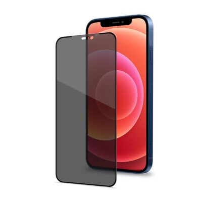 PRIVACY FULL GLASS – Vetro 9H con effetto Privacy e bordo colorato nero compatibile con Apple iPhone 12 Pro Max
