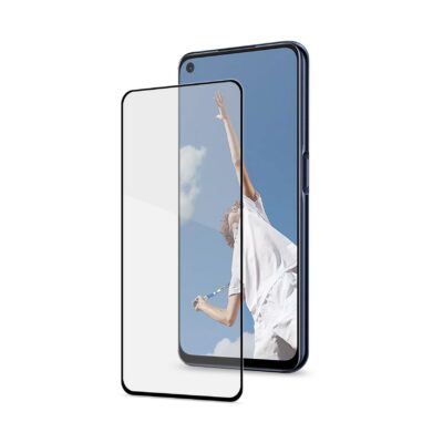 FULLGLASS – Vetro 9H con bordo colorato nero compatibile con Oppo A72/ A52/ A92/ Realme 7 5G