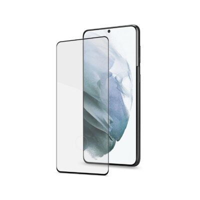 FULLGLASS – Vetro 9H con bordo colorato nero compatibile con Samsung Galaxy S21+ 5G
