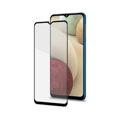 FULLGLASS – Vetro 9H con bordo colorato nero compatibile con Samsung Galaxy A12/ M12/ A22 5G/ A04S