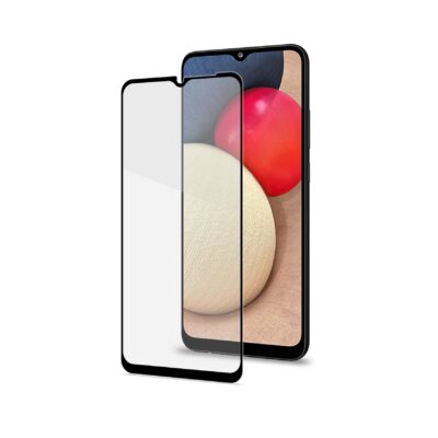 FULLGLASS – Vetro 9H con bordo colorato nero compatibile con Samsung Galaxy A02s/ A22 5G/ M32 5G