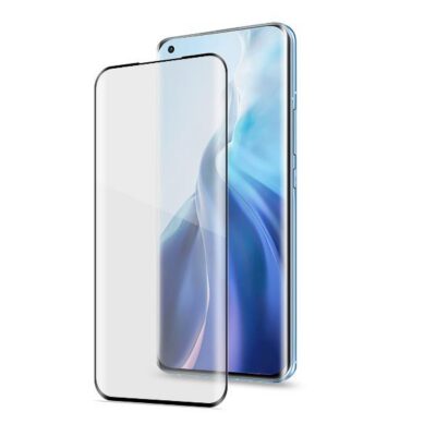 3DGLASS – Vetro 9H con bordo colorato nero per schermo curvo compatibile con Xiaomi MI 11/ MI 11 Pro