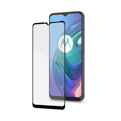 FULLGLASS – Vetro 9H con bordo colorato nero compatibile con Motorola Moto G10/ G20/ G30/ G50/ G9 Play
