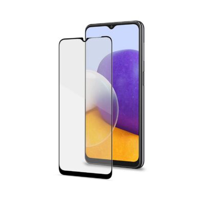 FULLGLASS – Vetro 9H con bordo colorato nero compatibile con Samsung Galaxy A22 5G/ A02s/ M32 5G