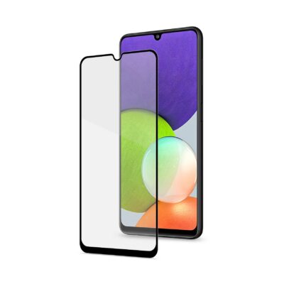 FULLGLASS – Vetro 9H con bordo colorato nero compatibile con Samsung Galaxy A22 4G/ Galaxy A33 5G/ A33 5G EE/ M22 4G/ M32 4G