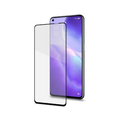 FULLGLASS – Vetro 9H con bordo colorato nero compatibile con Oppo Find X3 Lite 5G/ Reno 5 5G