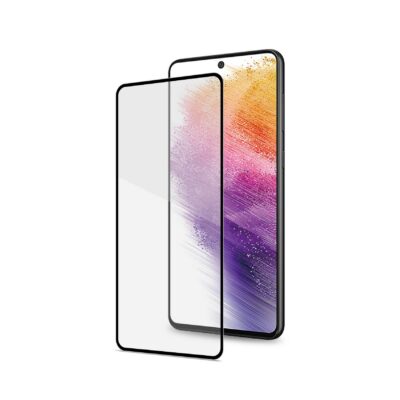 FULLGLASS – Vetro 9H con bordo colorato nero compatibile con Samsung Galaxy A73 5G/ Galaxy M54 5G