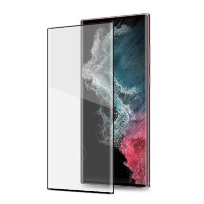 3DGLASS – Vetro 9H con bordo colorato nero per schermo curvo compatibile con Samsung Galaxy S22 Ultra 5G/ Galaxy S22 Ultra 5G Enterprise Edition