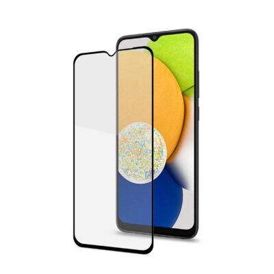 FULLGLASS – Vetro 9H con bordo colorato nero compatibile con Samsung Galaxy A03/ Galaxy A03s/ Galaxy A04s