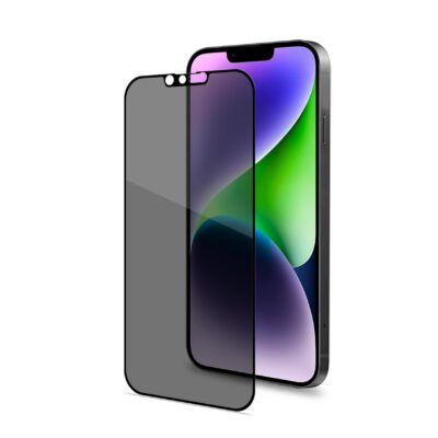 PRIVACY FULL GLASS – Vetro 9H con effetto Privacy e bordo colorato nero compatibile con Apple iPhone 14 Plus/ iPhone 13 Pro Max