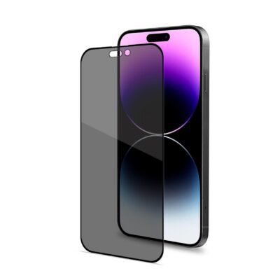 PRIVACY FULL GLASS – Vetro 9H con effetto Privacy e bordo colorato nero compatibile con Apple iPhone 14 Pro Max