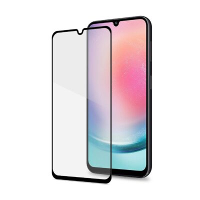 FULLGLASS – Vetro 9H con bordo colorato nero compatibile con Samsung Galaxy A24 4G/ Galaxy A25 5G