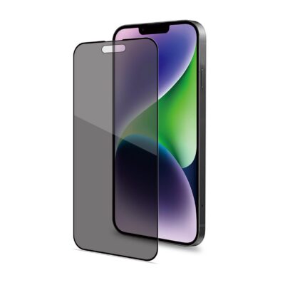 PRIVACY FULL GLASS – Vetro 9H con effetto Privacy e bordo colorato nero compatibile con Apple iPhone 15 Plus