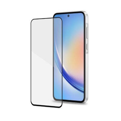 FULLGLASS – Vetro 9H con bordo colorato nero compatibile con Samsung Galaxy A35 5G/ Galaxy A35 5G Enterprise Edition