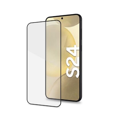 FULLGLASS – Vetro 9H con bordo colorato nero compatibile con Samsung Galaxy S24 5G/ Galaxy S24 5G EE/ Galaxy S25 5G/ Galaxy S25 5G EE