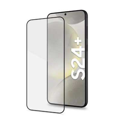 FULLGLASS – Vetro 9H con bordo colorato nero compatibile con Samsung Galaxy S24+ 5G/ Galaxy S25+ 5G