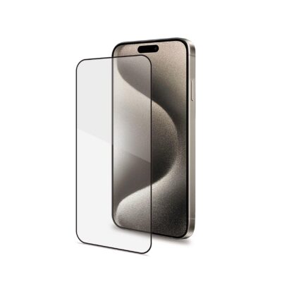 FULLGLASS – Vetro 9H con bordo colorato nero compatibile con Apple iPhone 16 Pro [IPHONE 16 CASES]
