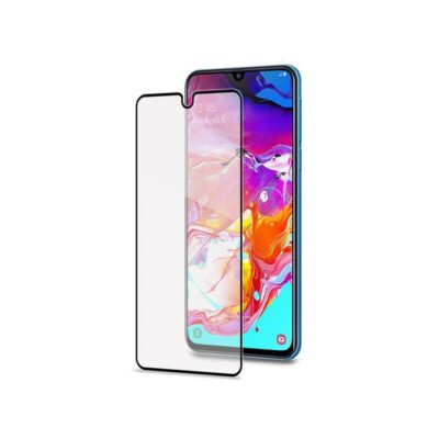 FULLGLASS – Vetro 9H con bordo colorato nero compatibile con Samsung Galaxy A70/ A70 Enterprise Edition