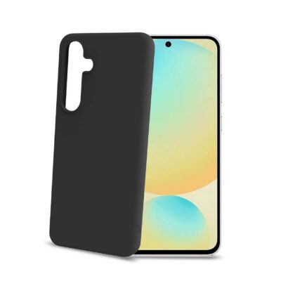 CROMO – Cover in morbido TPU con finitura soft touch colore nero compatibile con Samsung Galaxy S24 FE