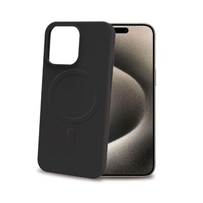 CROMOMAG – Cover in TPU morbido compatibile con la tecnologia Magsafe, colore nero compatibile con Apple iPhone 15 Pro Max [IPHONE 15 CASES]