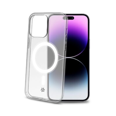GELSKINMAG – Cover morbida trasparente in TPU, compatibile con la tecnologia Magsafe, anello magnetico color Bianco per Apple iPhone 15 Pro Max [IPHONE 15 CASES]
