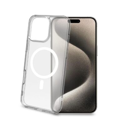 GELSKINMAG – Cover morbida trasparente in TPU, compatibile con la tecnologia Magsafe, anello magnetico color Bianco per Apple iPhone 16 Pro Max [IPHONE 16 CASES]