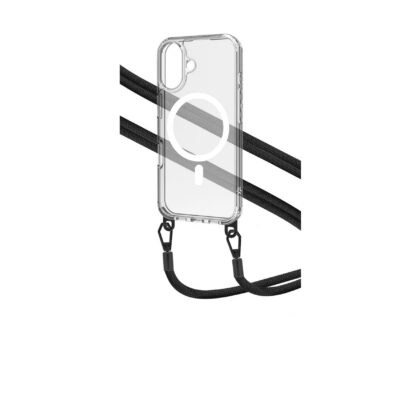 FREEDOMMAG – Cover trasparente compatibile con la tecnologia Magsafe, laccio da collo incluso con ganci in metallo removibili compatibile con Apple iPhone 16