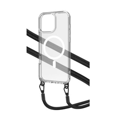 Cover trasparente compatibile con la tecnologia Magsafe, laccio da collo incluso con ganci in metallo removibili compatibile con Apple iPhone 16 Pro Max