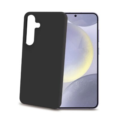 CROMO – Cover in morbido TPU con finitura soft touch colore nero compatibile con Samsung Galaxy S25+ 5G