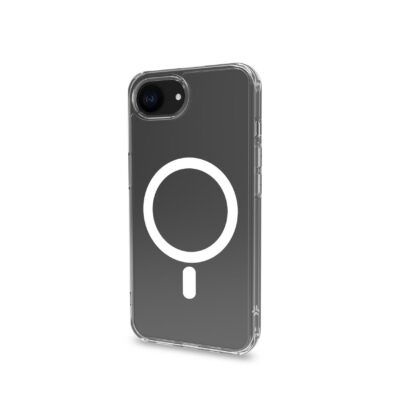 GELSKINMAG – Cover morbida trasparente in TPU, compatibile con la tecnologia Magsafe, anello magnetico color Bianco per Apple iPhone 16e/ iPhone 17e