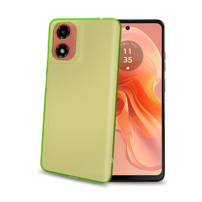GELSKIN – Cover morbida trasparente verde in TPU compatibile con Motorola E14/ G24/ G04/ G04s