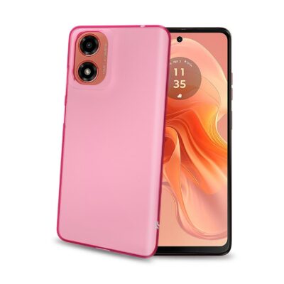 GELSKIN – Cover morbida trasparente rosa in TPU compatibile con Motorola E14/ G24/ G04/ G04s