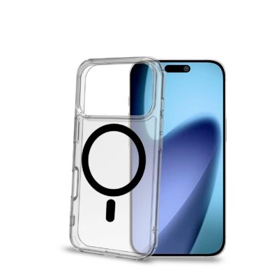 GELSKINMAG – Cover morbida trasparente in TPU, compatibile con la tecnologia Magsafe, anello magnetico color Nero per Apple iPhone 17 Pro [IPHONE 17 CASES]