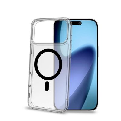 GELSKINMAG – Cover morbida trasparente in TPU, compatibile con la tecnologia Magsafe, anello magnetico color Nero per Apple iPhone 17 Pro Max [IPHONE 17 CASES]