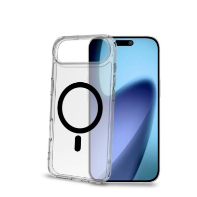 GELSKINMAG – Cover morbida trasparente in TPU, compatibile con la tecnologia Magsafe, anello magnetico color Nero per Apple iPhone Air [IPHONE 17 CASES]