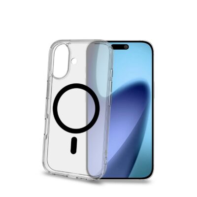 GELSKINMAG – Cover morbida trasparente in TPU, compatibile con la tecnologia Magsafe, anello magnetico color Nero per Apple iPhone 17 [IPHONE 17 CASES]